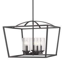 Golden 4309-5 BLK-BLK-SD - Golden Lighting Mercer 5-light Chandelier in Matte Black